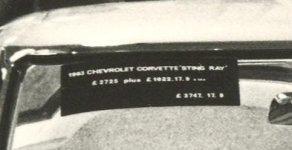 The Sting Ray at Earls Court 1962 Cost price new display board.jpg